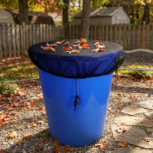 2 Pcs Mesh Cover for Rain Barrel, 38.5 Inch Black Rain Barrels Net Cover, Water Collection Bucket Screen Covers to Keep Leaves Debris Out - Image 3