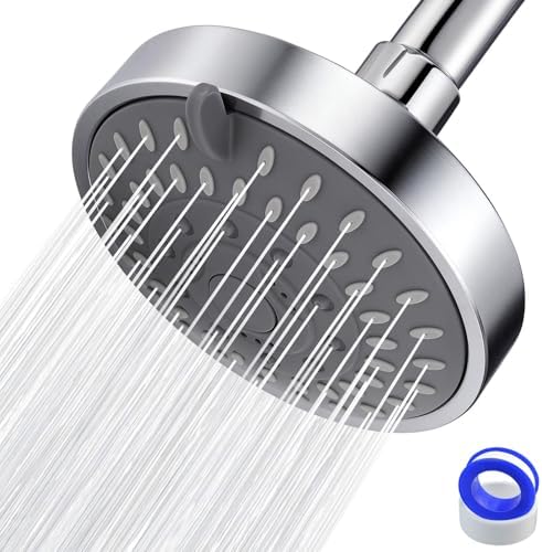 High Pressure Shower Head - 5 Spray Modes Powerful Pressure Boosting Showerhead For Bathroom - High Flow Fixed Showerheads (Chrome) by NuodanLuxuryShowerSystems