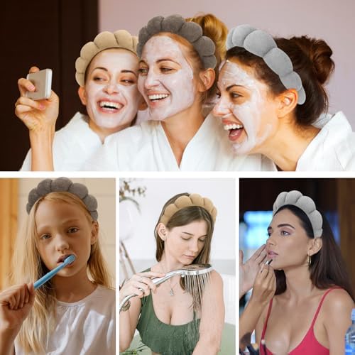 3 Pack Terry Cloth Spa Headbands - Skincare Makeup Headbands With Puffy Hair Band for Face Washing and Skincare Routine - Image 6