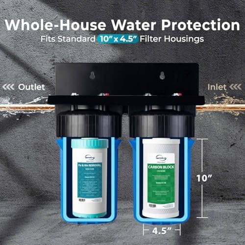 iSpring F2WGB21BM 2-Stage Iron Whole House Water Filter Set for WGB21BM - Image 4