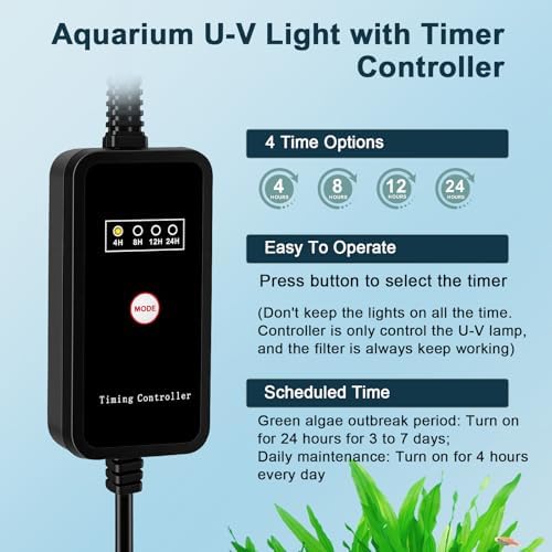 hygger 25W Aquarium U-V Internal Filter with Timer for 30–130 Gal Tanks - Image 3