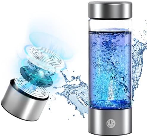 14 oz Portable Hydrogen Water Bottle Generator with PEM-SPE Technology, USB Rechargeable Hydrogen Water Ionizer Cup, Produces up to 3000 ppb Hydrogen in 3 Minutes for Home, Gym, Office & Travel by BEVECK