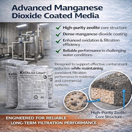 Katalox Light Filter Media 0.5 Cubic Foot (33 lb, 1 Pack) – High Capacity Iron, Manganese & Sulfur Removal – NSF Certified Water Filtration Media for Well & Commercial Systems - Image 3