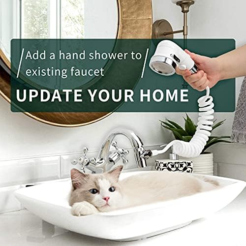 ZCONIEY Sink Faucet Sprayer Attachment, Shower Head Attaches To Tub Faucet, Dog Bathing Hose Shower Set for Laundry Bathroom Kitchen - Image 4