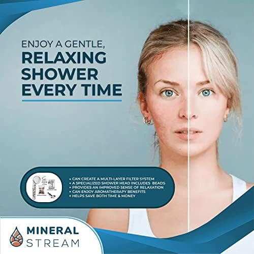 MineralStream Ionic Shower Head 2.0 Full Kit with Replacement Beads + Hose + Shower Holder + Arm Diverter| 3 Settings High Pressure Water Saving Showerhead for Dry Hair & Skin - Image 2