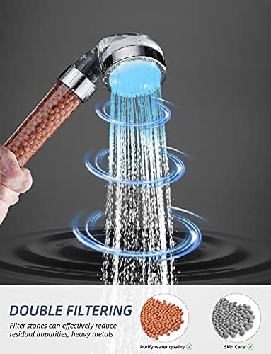 Cobbe Led Shower Head Set With Light,Handheld Showerhead with Hose and Base for Dry Skin&Hair,High Pressure Shower Heads With Filters-7 Colors Change Cyclically - Image 4
