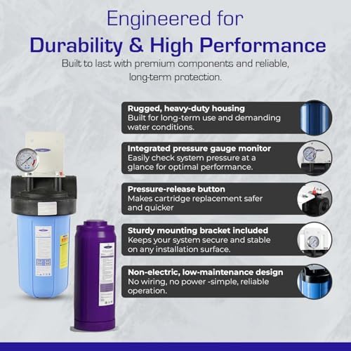 Crystal Quest Compact Whole House Water Filter, SMART Series (3-6 GPM | 1-2 People) - 1-1/2" - 1-1/2" - Image 7
