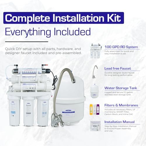 Crystal Quest Thunder Ultrafiltration/Carbon (GAC) - Reverse Osmosis Under Sink Water Filter – 14 Stages of Filtration + UV Filtration – Ultra & RO Membranes - Complete Installation Kit - 100 GPD - Image 5