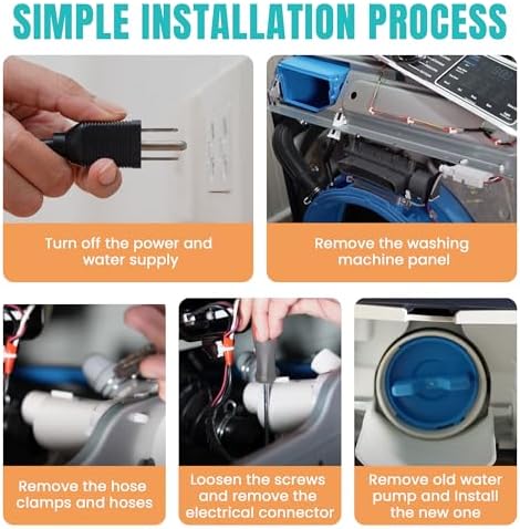 WH11X29539 Washer Drain Pump Filter Compatible for G-E Front Load Washing Machine Pump PD00094541 WH11X39237 AP8054992 PS16217203 EAP16217203 B25-3A04 PD00065822 Replacement by MIFLUS - Image 6