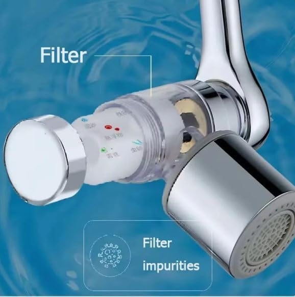 3 pack Water Filter Faucet Extender, 1​080° RotatingTO FILTRATION WATER made Copper with free 24 Filter, 2 Modes 360° Swivel Faucet for Bathroom, Kitchen Sink, K Trends.(3) - Image 5