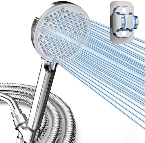 High Pressure Shower Head with Handheld, 5 Spray Modes, Chrome by FunnyAir