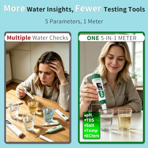 5-in-1 Water Quality Tester, Multiparameter Meter Pool & Aquarium - Image 4
