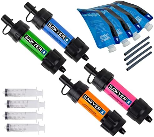 Sawyer Products SP124 MINI Water Filtration System, Gift 4-Pack, Multi-Color by SawyerProducts