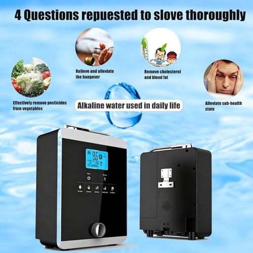 Alkaline Water Ionizer Machine with 11 Titanium Plates, pH 3-11, Self-Cleaning, 800mV ORP, 8000L Filter Life, Home Use, Black - Healthier Drinking Water Solution - Image 7