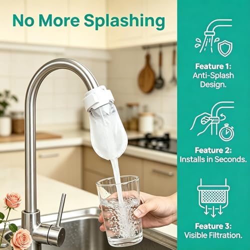50/100 PCS Faucet Filter Bag, Faucet Filter Cotton Bag for Kitchen Sink, Universal Splash-Proof Faucets Filters Cotton Bags Replacement for Cold and Hot Water Faucet Removes Impurities(100Pcs) - Image 5