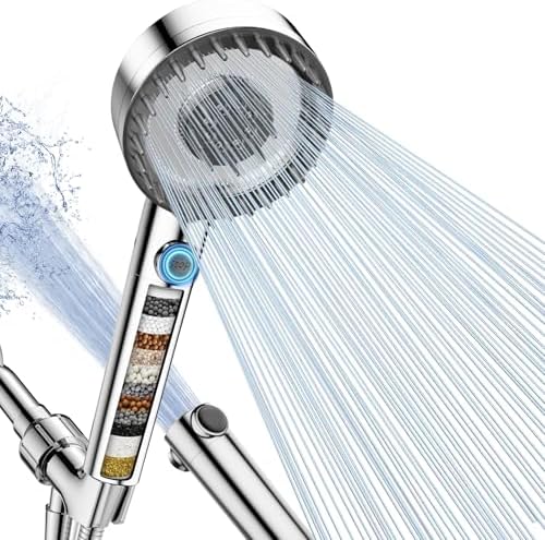 Filtered Shower Head with Handheld, High Pressure Showerhead with Filters by Sipaote