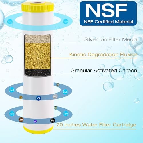 H&G Lifestyles 4.5 x 20 Whole House KDF Water Filter,Reduce Heavy Metal Chlorine Odor Improve Water Taste,Whole Home Water Filtration System - Image 2