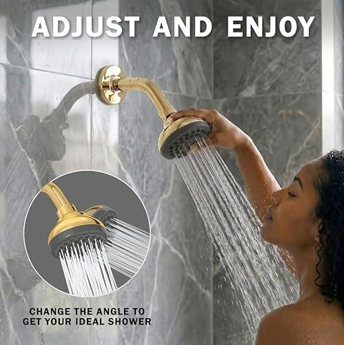 Aqua Elegante Pressure Boosting Shower Head - 1.8 GPM - Polished Brass - Image 3