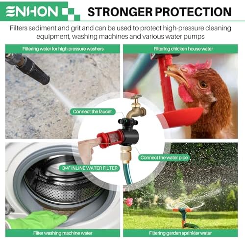 2 Pack Inline Water Filter for Garden Hoses, Hose Filter with Rubber Seal - Image 6