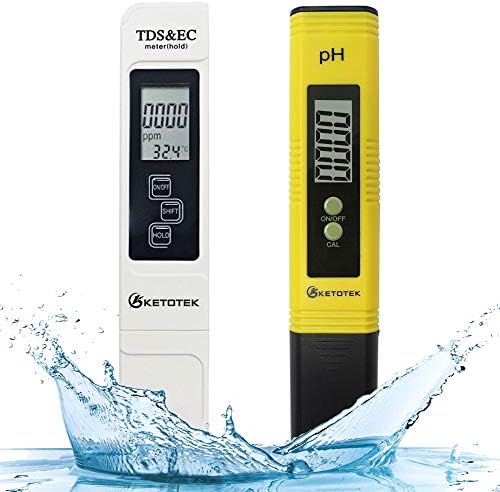 KETOTEK Digital pH TDS & EC Temp Meter for Water, pH Pen and PPM Tester TDS-EC-Temperature Meter, PH Tester with 0-14.00pH and 0.01 Accuracy, TDS EC PH Meters for Aquarium, Hydroponic, RO System by KETOTEK