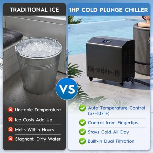 WiFi Smart 1HP Cold Plunge Water Chiller with Double Filter System - Image 3