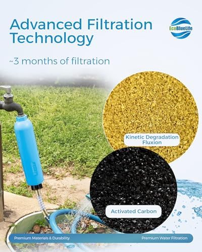 EcoBlueLife RV Water Filter - Inline Attachment with KDF & Activated Carbon, Reduces Odors, Chlorine-Taste, Sediments for Pure Drinking Waters, Perfect for Travel Trailers, Marine, Camper Water Filter - Image 3