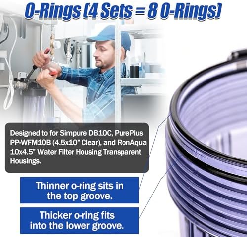 Water Filter O-Ring for Simpure DB10C & PurePlus PP-WFM10B 4.5"x10" Filter - Image 5