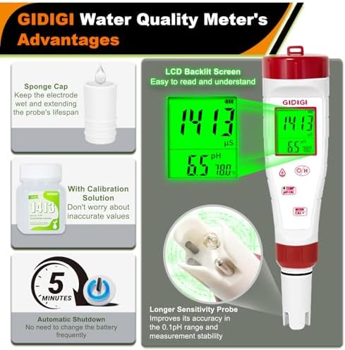 pH Meter for Hydroponic Water,Digital EC ppm Tester for Nutrients - Image 6