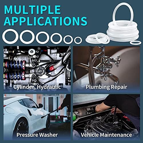 KEZE 1228 Pcs 32 Size Clear Food Grade Silicone O Rings Assortment Kit with Pick and Hook,White Heat Resistance VMQ Seal O Ring Set Metric OD:4-32mm - Image 7