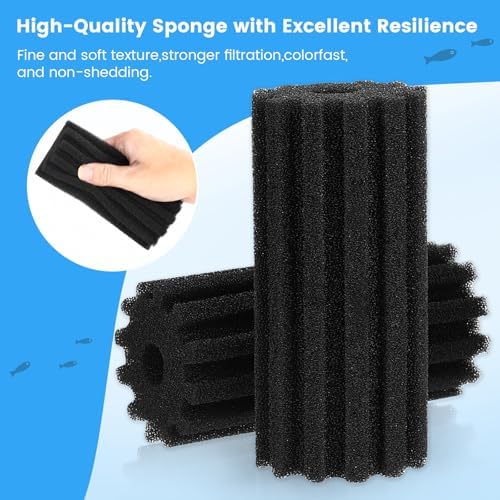 hygger Pack of 4 Replacement Sponges for Aquarium Vertical Stripes Double Sponge Filter (M) - Image 4