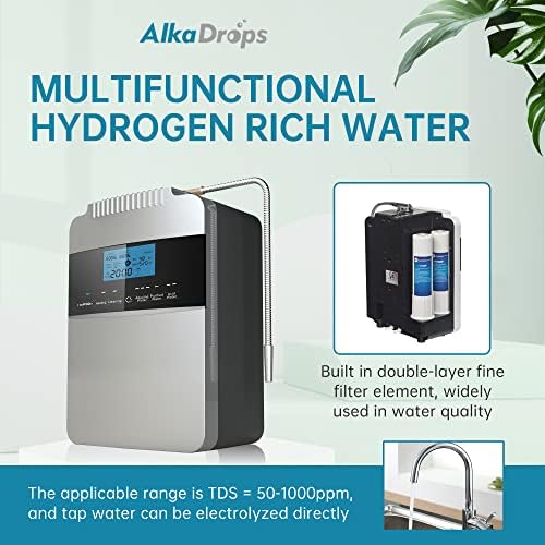 Water Purifier Machine Water Ionizer ORP+500 to -800 PH 2.5-11.2 Alkaline Acid Water Best Home Alkaline Water Filtration System/Instant heating58-136.4 °F/12,000 Liters Per Filter / 7 Water Settings - Image 3