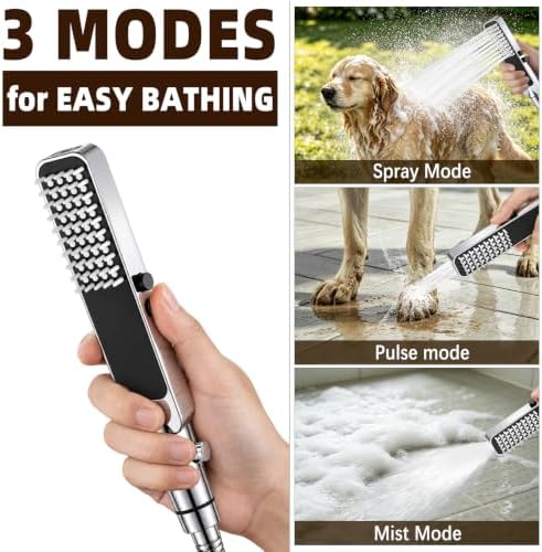 YDmeet High Pressure Dog Shower Attachment with Outdoor Adapter(Chrome) - Image 2
