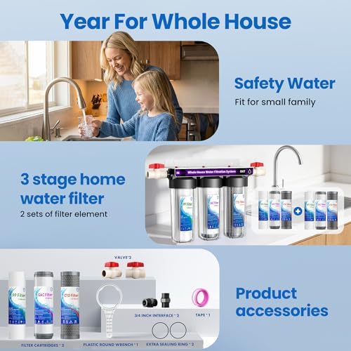 Whole House Water Filter System with 9 Filters,0.5Micron Filtration,3-Stage - Image 5