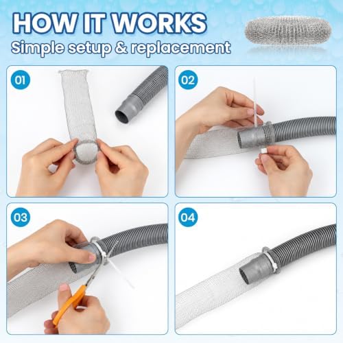 10 Pcs Lint Traps for Washing Machine Hose Washer Lint Catcher Hair Filter - Image 3