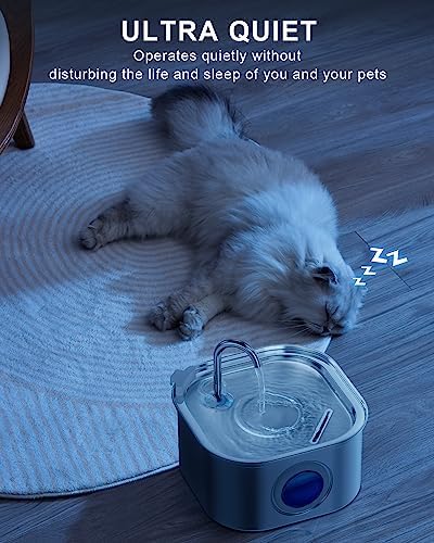 Cat Water Fountain Stainless Steel,108oz/3.2L Automatic Pet Water Fountain,Cat Fountain with Water Level Window,Water Fountains for Cats Indoor with 4 Replacement Filters and 4 Sponges - Image 5