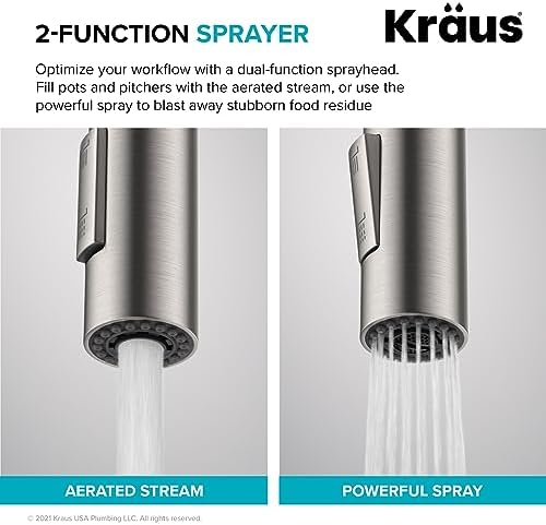 KRAUS Chrome 15 in Single Handle Pull Down Kitchen Faucet KPF-2620CH - Image 6