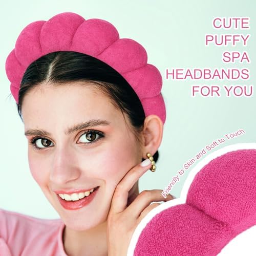 3 Pack Spa Headbands - Terry Cloth Puffy Hair Bands for Skincare, Makeup Removal, and Facial Cleansing - Image 5