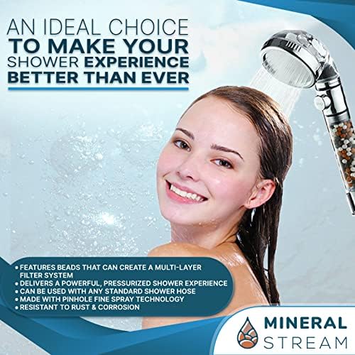 MineralStream Ionic Shower Head 2.0 | High Pressure Water Saving Showerhead with Filter Beads | Eco Water Spa Shower Heads for Hair & Skin Health - Image 4