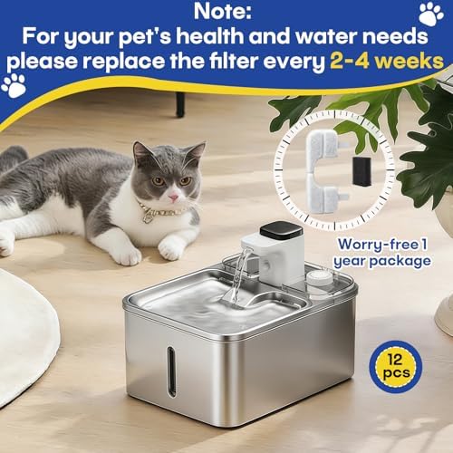12 Packs Replacement Filters Compatible with Qinliy Q108 Cat Water Fountain - Image 7