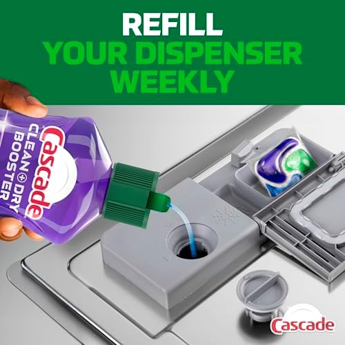 Cascade Rinse Aid Clean & Dry Booster Dishwasher Liquid, Gel & Detergent Pods for Sparkling Clean Dishes, Dishwasher Soap Tablets & Rinse Aid Dry Booster, 30.5oz - Image 6