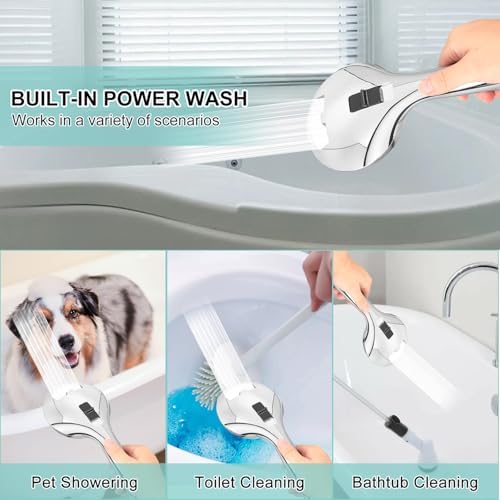 Bathtub Shower Head Sink-Faucet set，Tub faucet spayer attachment with 5 Adapters and 59" Hose for Pet Dog Rinse、 Baby Bath 、Hair washing, ON/OFF Extension for Tub, Utility Sink, Garden and Bathroom - Image 2