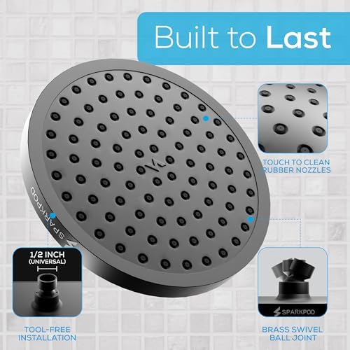 SparkPod Rain Shower Head, 8 Inch Square, Vintage Oil-Rubbed Bronze Finish - Image 6