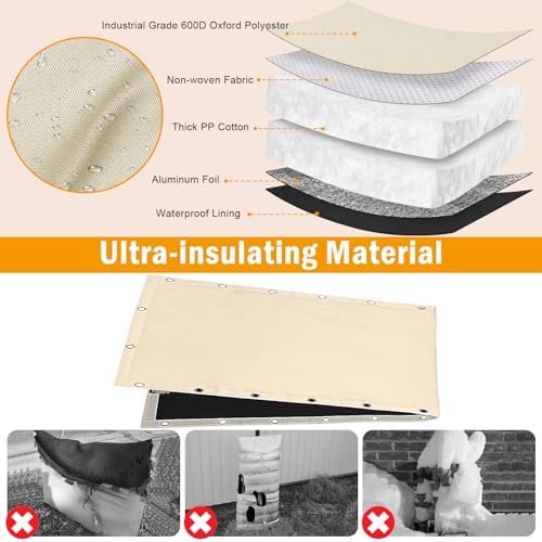 Angooni 18" W x 34" H Beige Backflow Preventer Cover, 3-Way Opening - Image 3