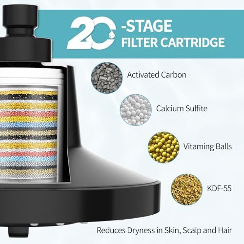 SR SUN RISE 7-Inch Filtered Shower Head with High Pressure Spray,Black - Image 2