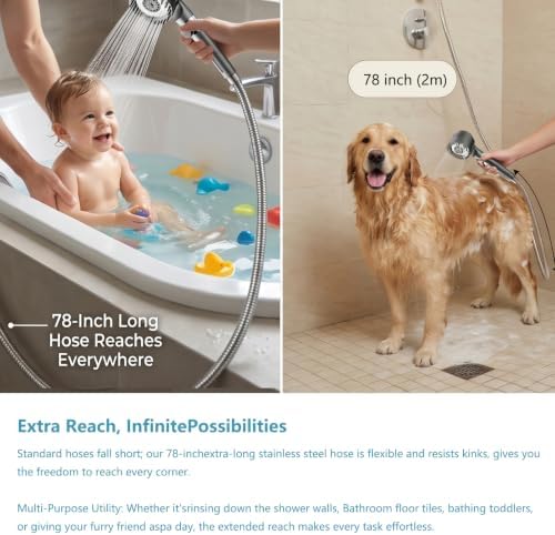Filtered Shower Head with Handheld,High Pressure Ion Shower Head - Image 6