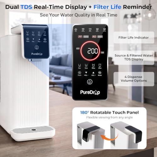 PureDrop PDR-100RCP Countertop RO Water Filter with Auto-Fill Pitcher - Image 3