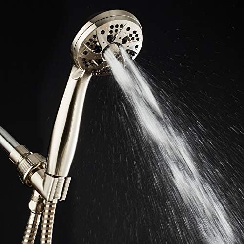 AquaDance High Pressure 6-Setting Hand Held Shower Head with Extra-Long 6 Foot Hose & Bracket – Anti-Clog Nozzles - USA Standard Certified - Top U.S. Brand - ALL BRUSHED NICKEL - Image 6