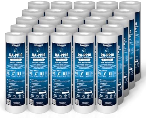 Ronaqua 5 Micron Sediment Water Filter Cartridge 10"x2.5", NSF Certified, 4-Layer Filtration for any 10-inch RO Units & Whole House Systems, Compatible with Culligan P5, AP110, WHKF-GD05, 25 Pack - Image 2