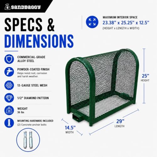 Sandbaggy Durable Backflow Security Cage – Backflow Preventer Enclosure (29” x 25” x 14.5” (LxHxW), 5, Count) - Image 2