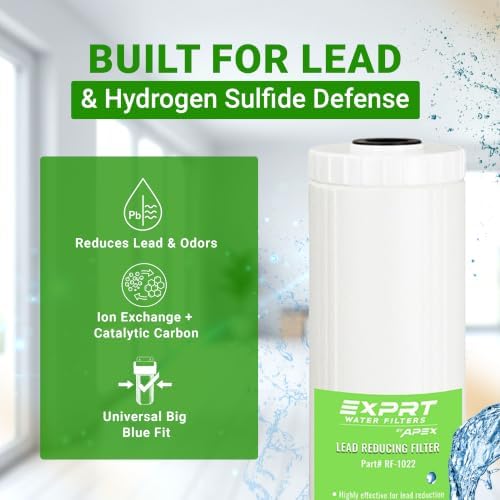 Whole House Water Filter 20" x 4.5" for Lead, Sulfur Gas EZ-3500 - Image 5